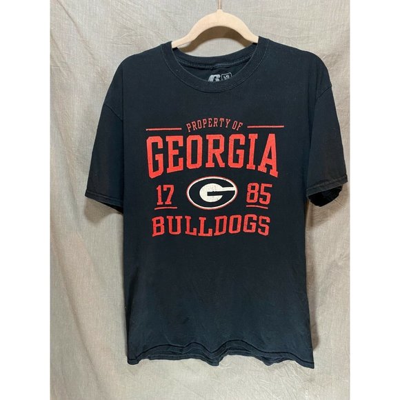 Georgia Bulldogs Russel Shirt Adult Large Black Spell Out Pullover‎ Tee Mens - Picture 1 of 8